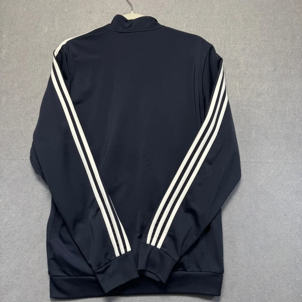 Adidas Track‎ Jacket Mens Full Zip Black  White Stripes Athleisure Size M